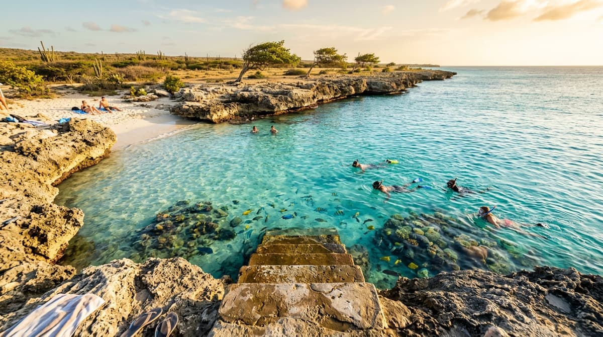 Tres Trapi (Three Steps) beach in Aruba. adventure