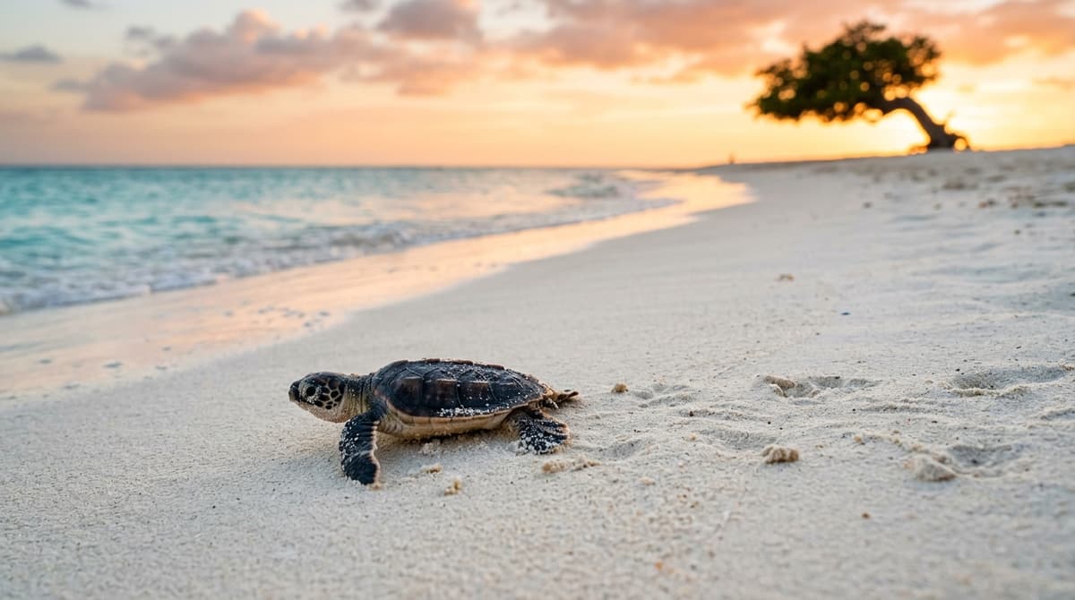 Aruba Sea Turtle Nesting Season 2026: Where to See Hatchlings on Eagle Beach