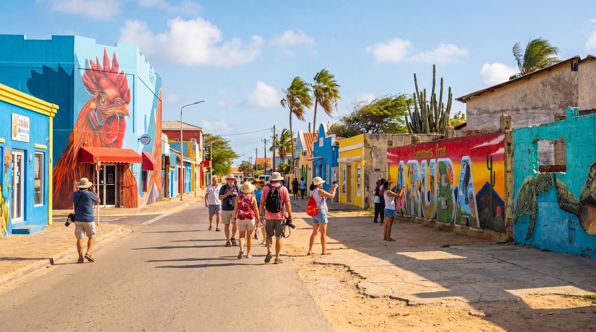 Large street-art murals in San Nicolas, Aruba